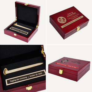 Gold Plated Ceremonial Spike Piano Finish Presentation Case