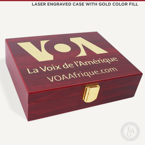 Laser Engraved Presentation Case with Gold Color Fill