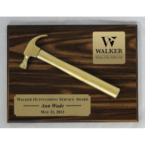 Walnut Golden Hammer Plaque