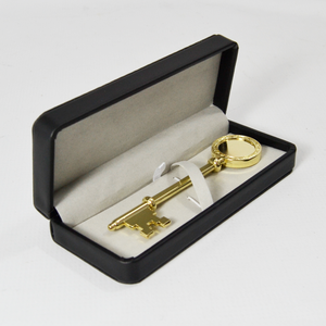 5-3/8" Gold Plated Ceremonial Key in Black Leatherette Presentation Case