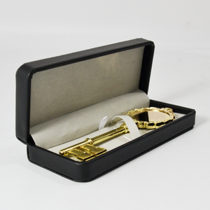 6" Gold Plated Ceremonial Key in Black Leatherette Presentation Case