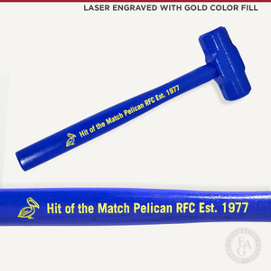 Miniature Custom Painted Sledgehammer Laser Engraved with Gold Color Fill
