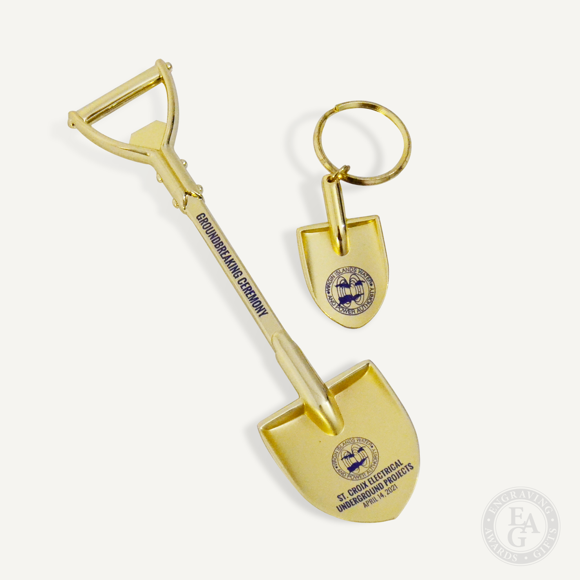 Showel Keychain Shovel Spade Keychains - Engraving, Awards & Gifts