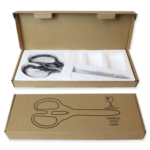 36" Black Ribbon Cutting Scissors with Silver Blades Packaging