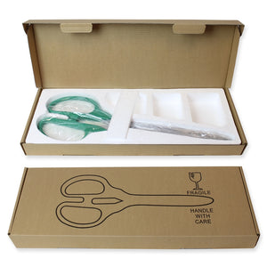 25" Green Ribbon Cutting Scissors with Silver Blades Packaging