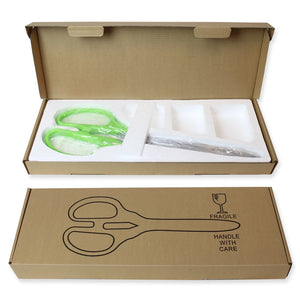 25" Lime Green Ribbon Cutting Scissors with Silver Blades Packaging