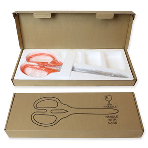 36" Orange Ribbon Cutting Scissors with Silver Blades Packaging