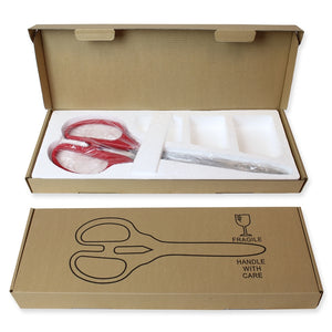 25" Red Ribbon Cutting Scissors with Silver Blades Packaging