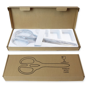 25" Silver Ribbon Cutting Scissors with Silver Blades Packaging