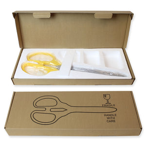 36" Yellow Ribbon Cutting Scissors with Silver Blades Packaging