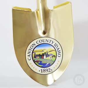 Gold Plated Ceremonial Groundbreaking Shovel - Paddle Handle