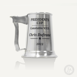 Axe Handle Pewter Firefighter Tankard - Laser Engraved