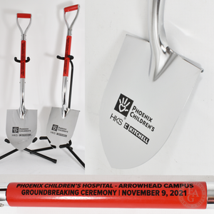 Red Painted Chrome Plated Specialty D-Handle Groundbreaking Shovel