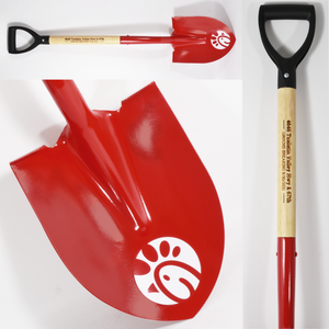 Red Custom Painted Ceremonial Groundbreaking Shovel - D-Handle