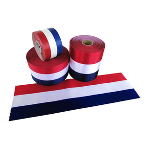 4" to 6" Wide Satin RED/WHITE/BLUE Ceremonial Ribbon