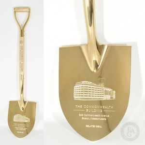 Specialty Gold Plated Ceremonial Groundbreaking Shovel - D-Handle - Rotary