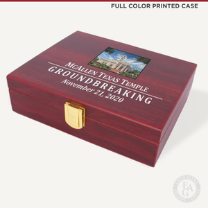 Satin Silver Ceremonial Spike Presentation Case - Full Color Printed Case