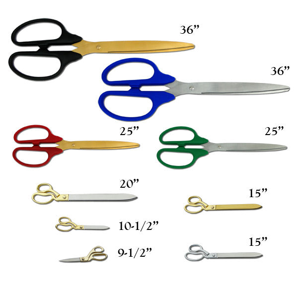 Grehge foot) Giant Grand Opening Scissors, Ceremonial Scissors for Ribbon  Cutting in Red, Black, Blue, Yellow, Orange, Pink, Silver, & Gold (Black)