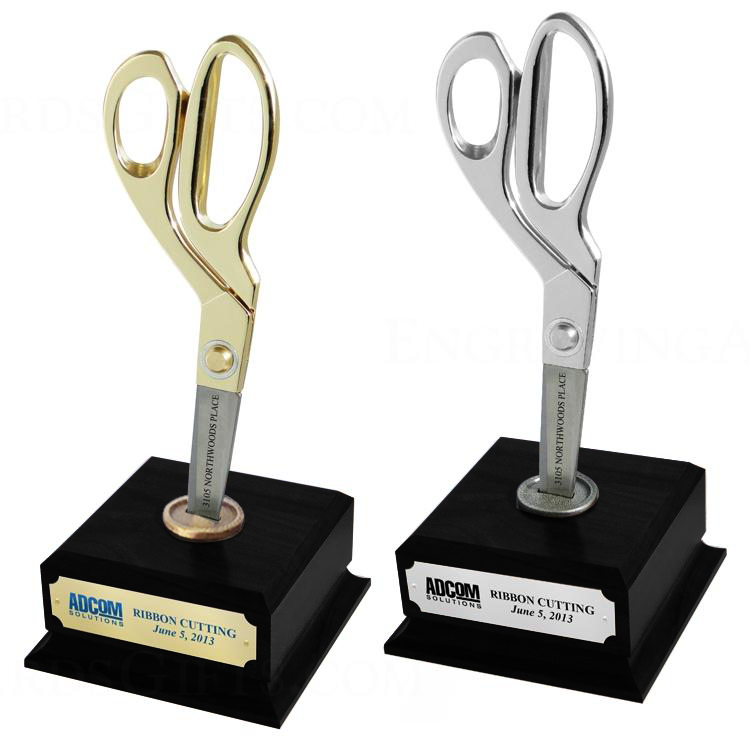 Black Finish Ceremonial Scissors Vertical Display Stand - Engraving, Awards  & Gifts, Badge Reel Scissors 