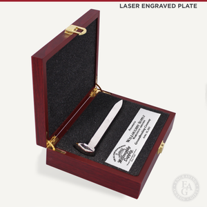 Silver Plated Ceremonial Spike Presentation Case - Laser Engraved Plate