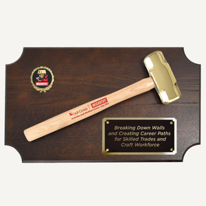 Small Gold Plated Sledgehammer Plaque