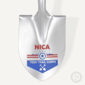 Silver Painted Ceremonial Groundbreaking Shovel - Small with Vinyl Decal