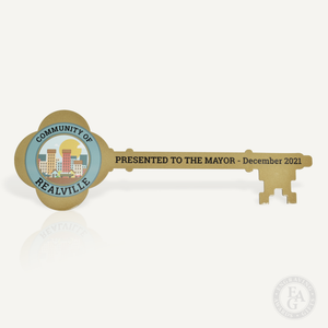 2 Foot Giant Ceremonial Key to the City - Gold Finish with Solid Head