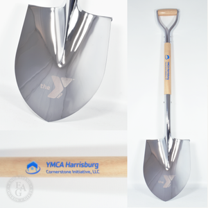 traditional chrome d-handle - rotary engraved spade, full color printed shaft