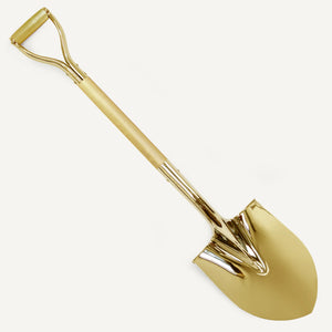 Traditional Gold Plated Ceremonial Groundbreaking Shovel - D-Handle