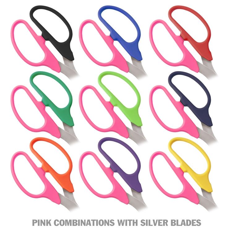 25 Pink Ribbon Cutting Scissors with Silver Blades
