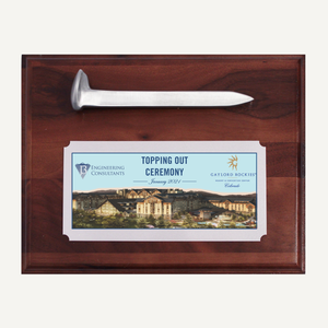 Satin Silver Ceremonial Spike Plaque - Full Color Printed Plate