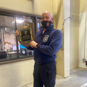 10 1/2" x 16" Genuine Walnut Engraved Firefighter Shield Plaque Award