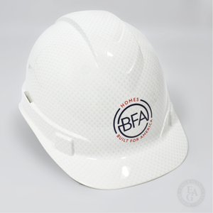 White Ceremonial Hard Hat - Graphite Pattern with Vinyl Decal